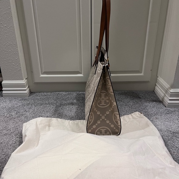 Tory Burch Taupe and Brown Patterned Tote - Picture 8 of 8
